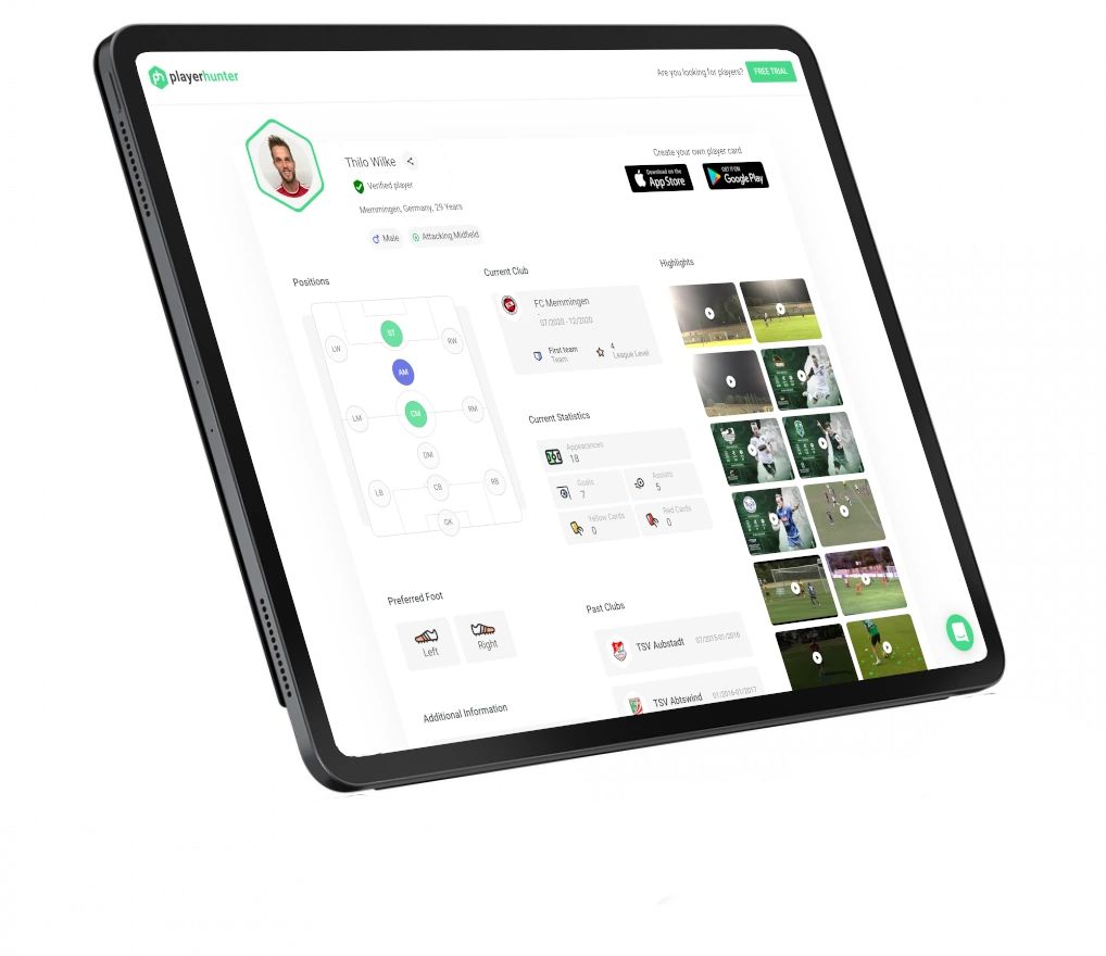 Transfer Match tablet dashboard